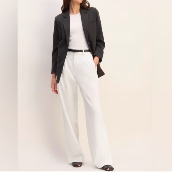 Everlane Pants - Everlane Way-High Drape Pants White 14R 14 Regular Tencel Cotton D
